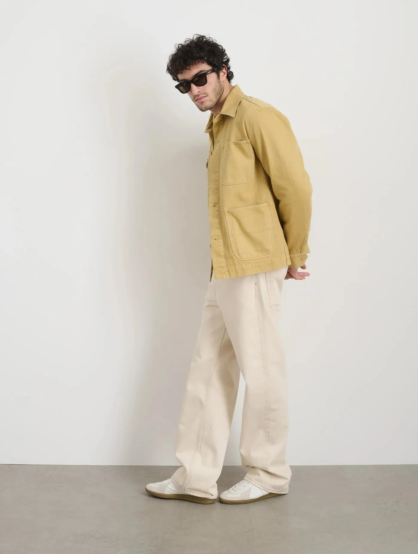 Garment Dyed Work Jacket in Recycled Denim - Beeswax