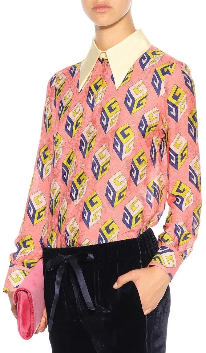 GG Wallpaper Blouse, Pink