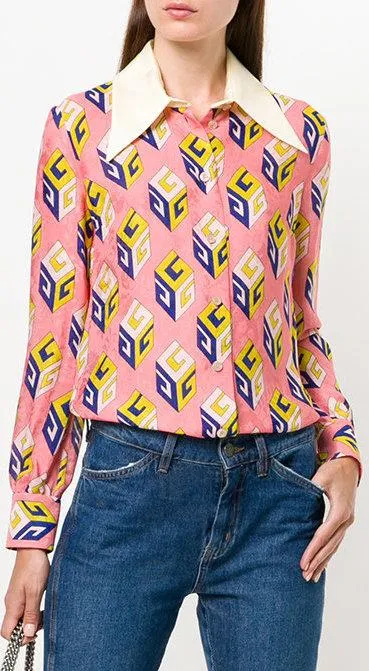 GG Wallpaper Blouse, Pink