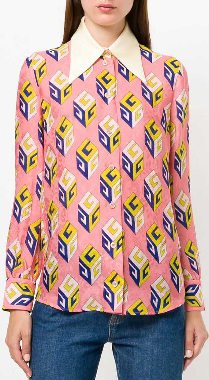 GG Wallpaper Blouse, Pink