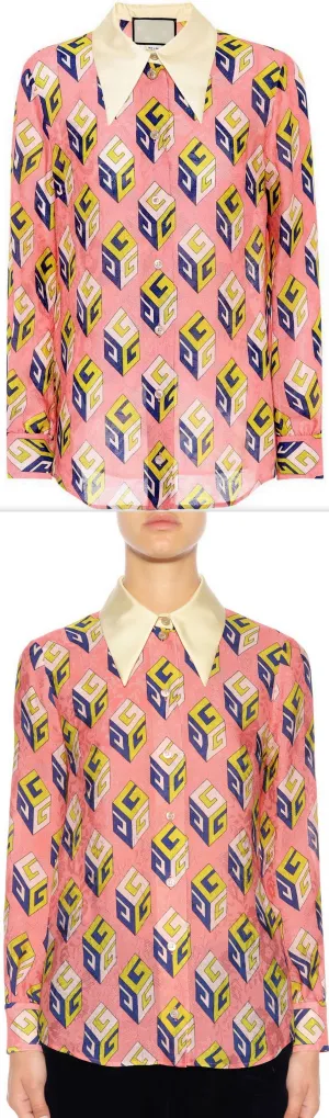 GG Wallpaper Blouse, Pink