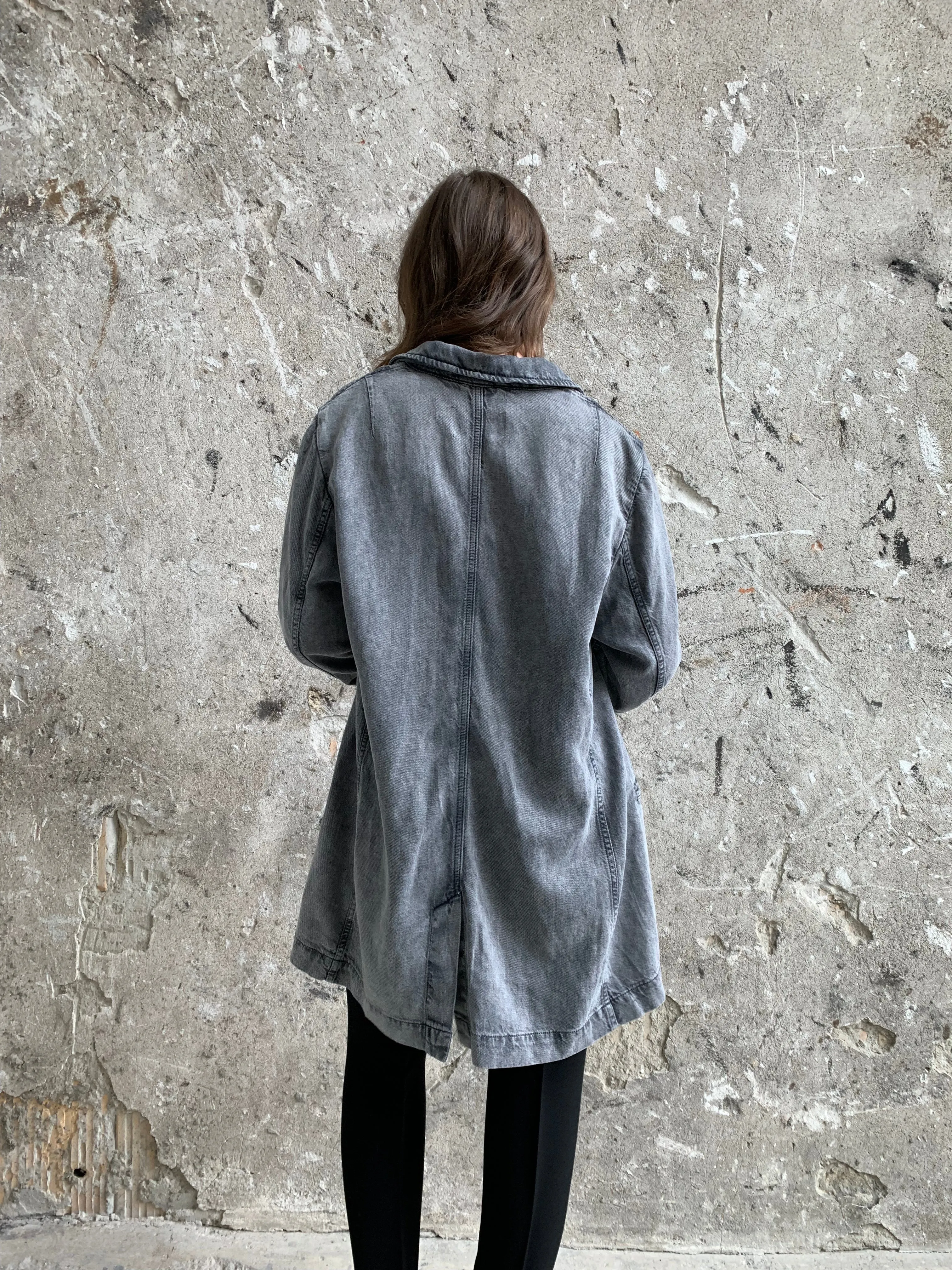 gray denim blazer