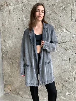 gray denim blazer