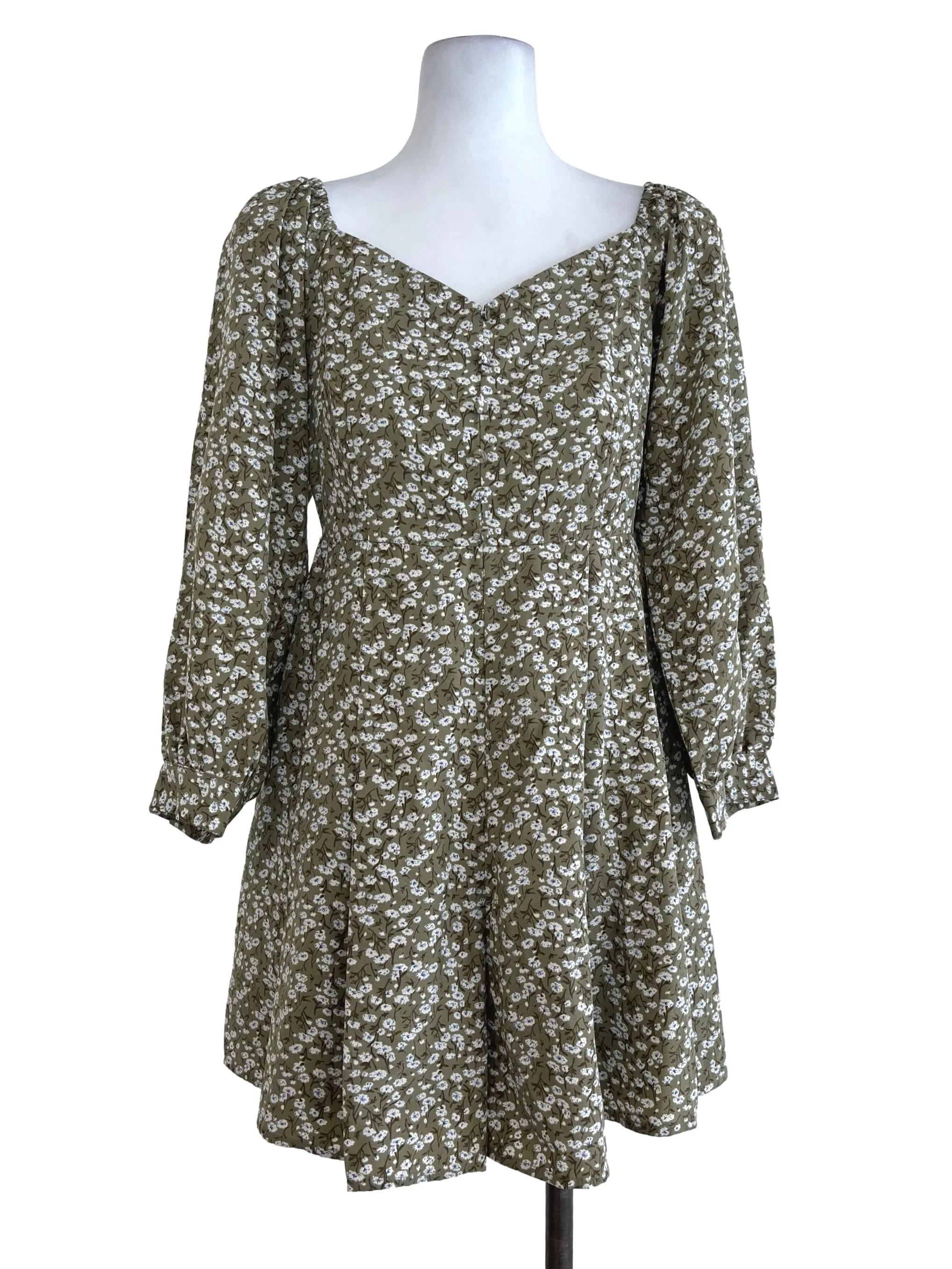 Green Flower Printed Romper