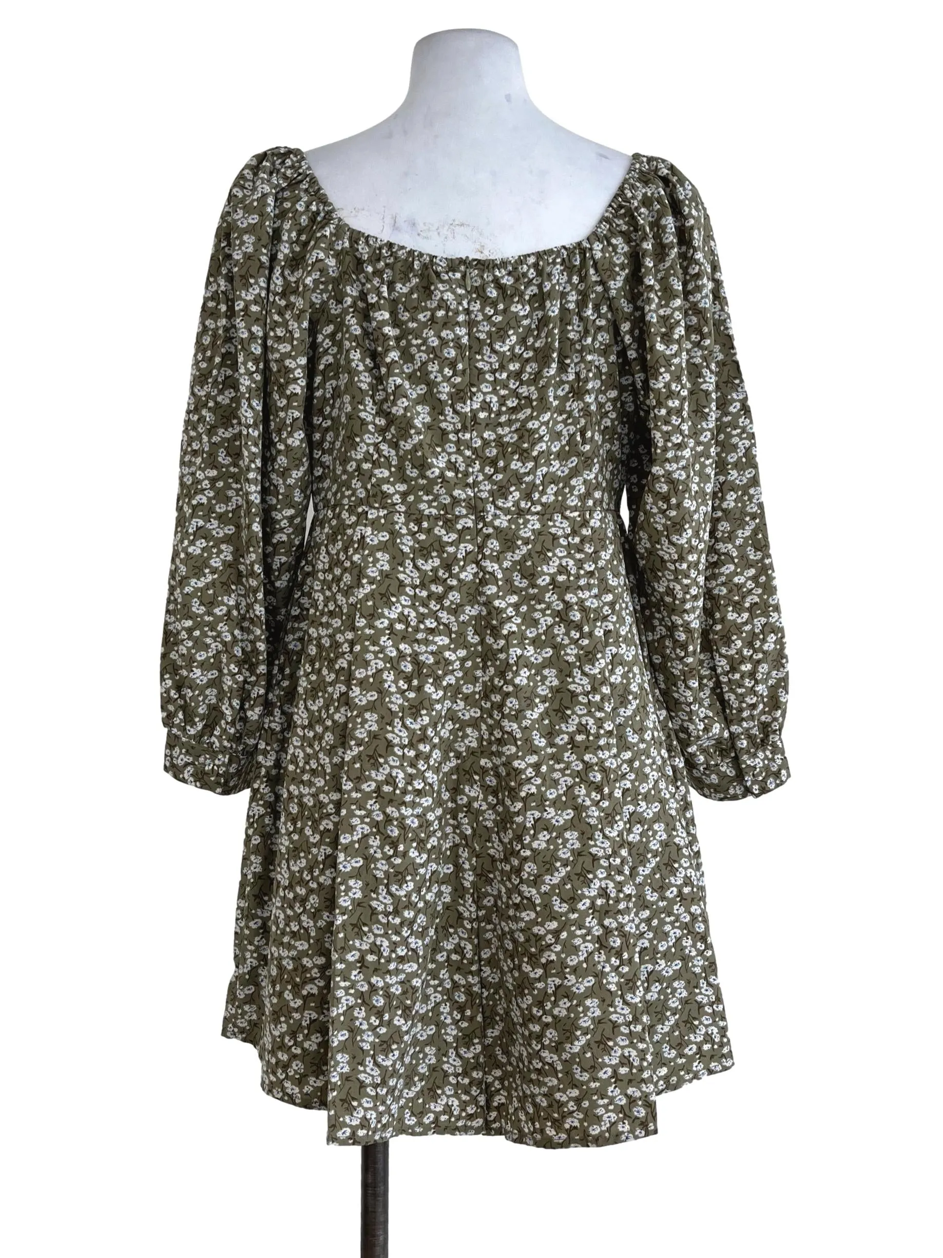 Green Flower Printed Romper
