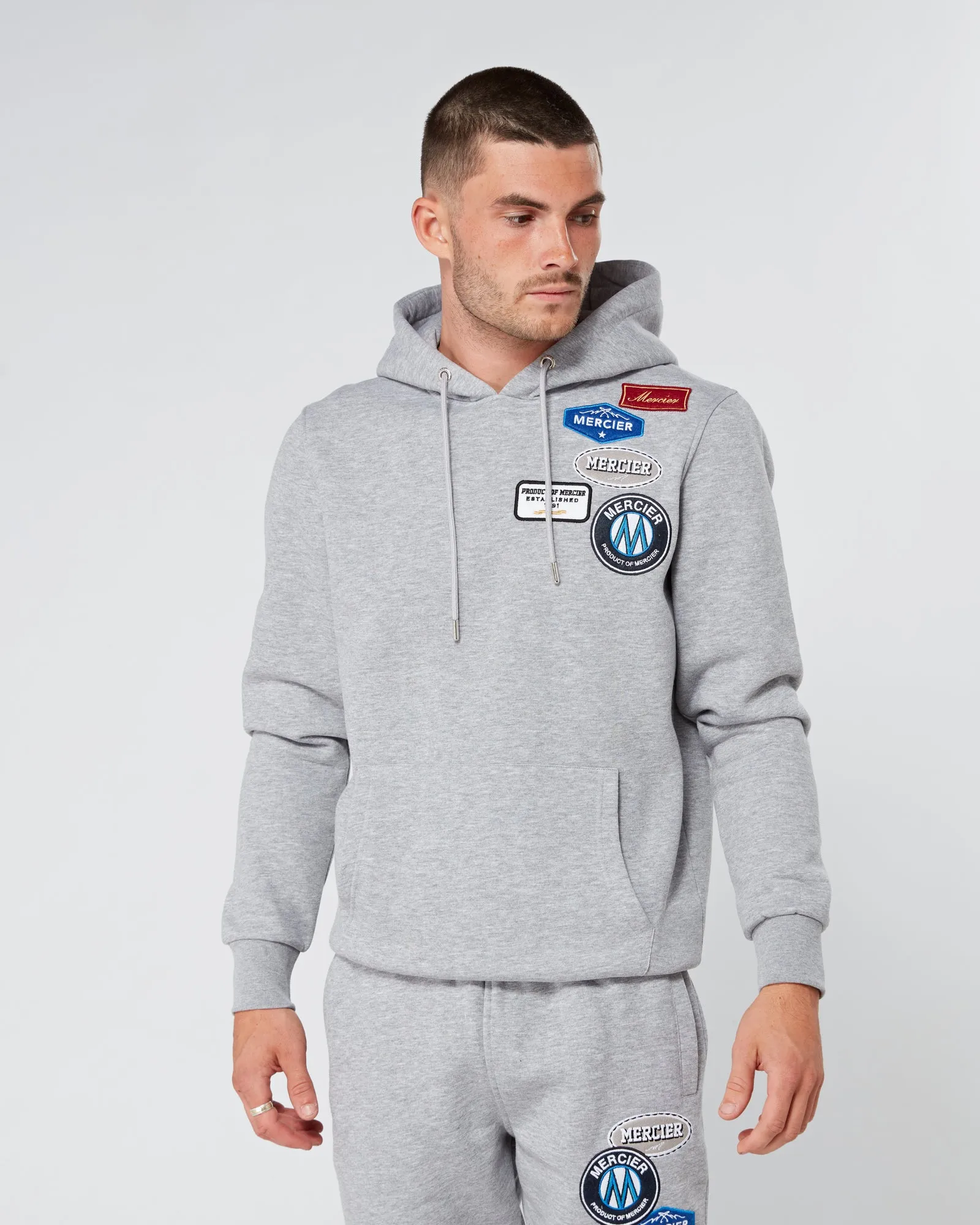 Grey Marl OG Badge Hoodie