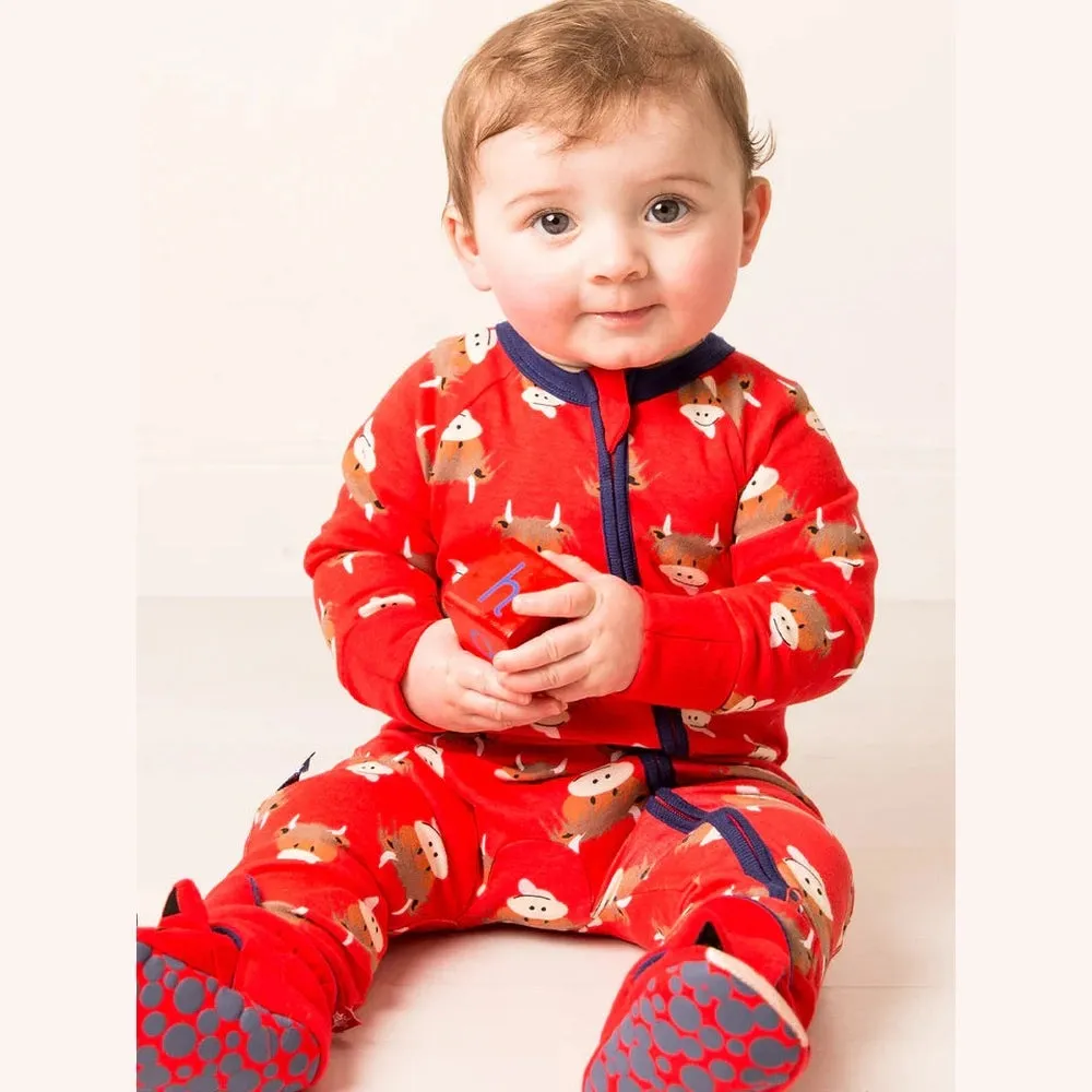 Hamish Highland Cow Zip Romper