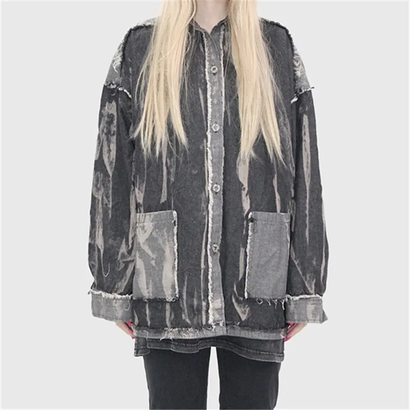 Hand Polished Denim Shirt Jacket ER5835