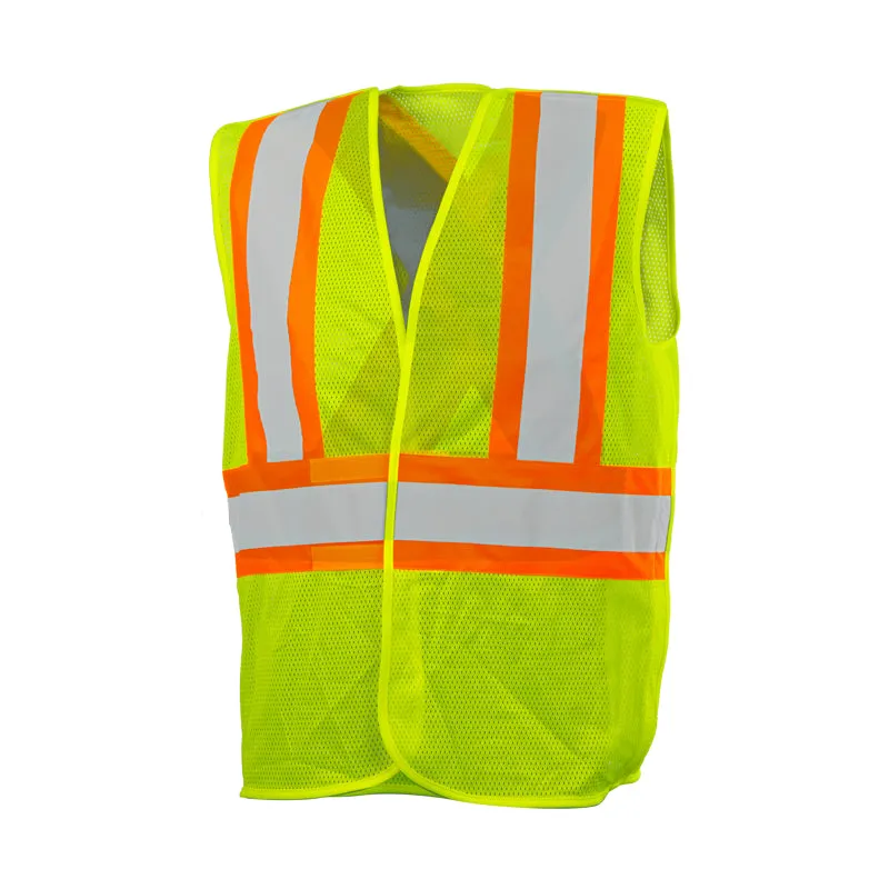 Hi-Vis 5 Pt. Tear-Away Mesh Traffic Vest by Ground Force - Style TV5