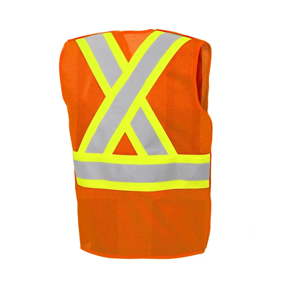 Hi-Vis 5 Pt. Tear-Away Mesh Traffic Vest by Ground Force - Style TV5