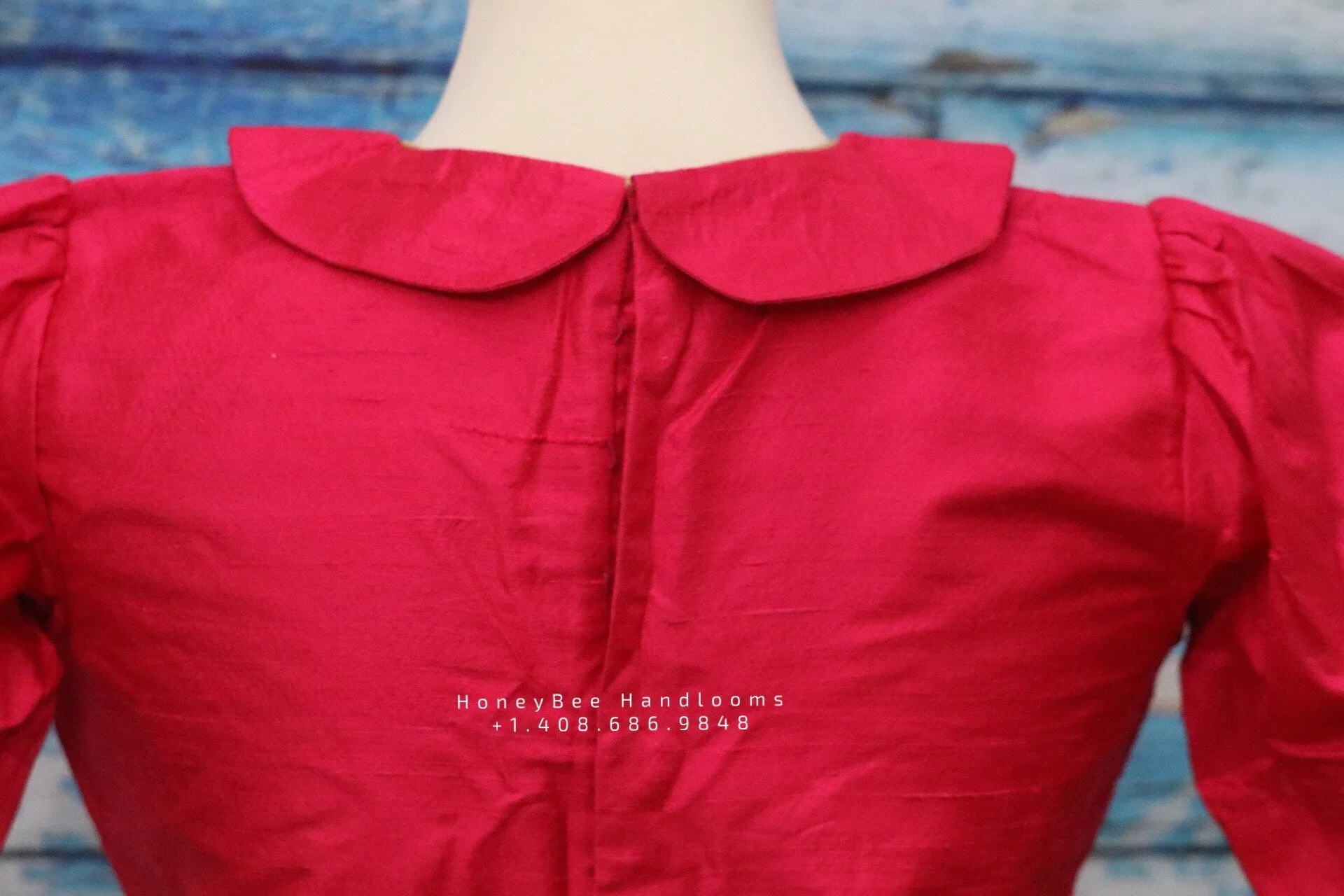 Hot pink peter collar blouse | balloon sleeve blouse | silk saree blouse | simple saree blouse | saree stitched blouse | indian saree blouse