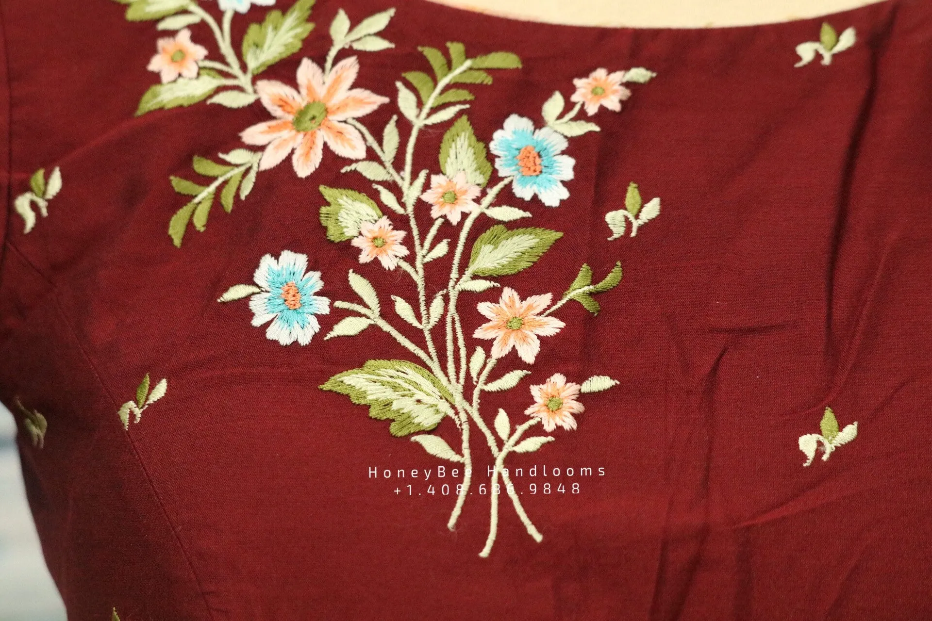 Indian Saree maroon Blouse|Designer Saree Blouse |baloon sleeve Blouse | saree stitched Blouse| Bollywood Blouse |fancy saree blouse-NIHIRA