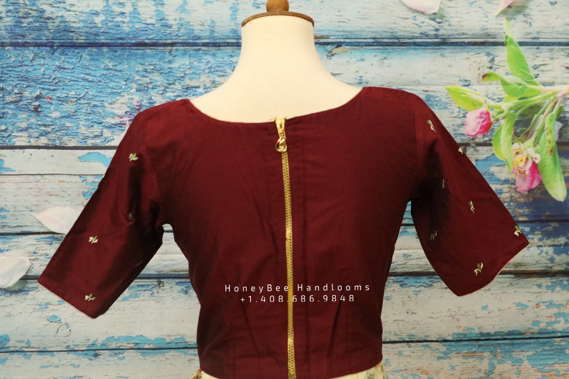 Indian Saree maroon Blouse|Designer Saree Blouse |baloon sleeve Blouse | saree stitched Blouse| Bollywood Blouse |fancy saree blouse-NIHIRA