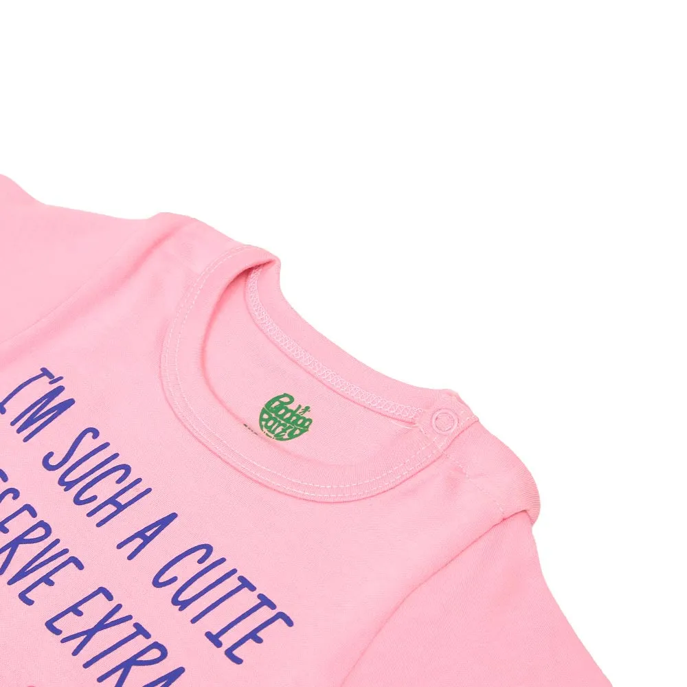 Infant Basic Romper Unisex Extra Eidi - Pink A Boo | Bachaa Party Baby Clothes Rompers