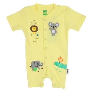 Infant Boys Knitted Romper Cutest Crew - Yellow Lri | Bachaa Party Baby Clothes Rompers
