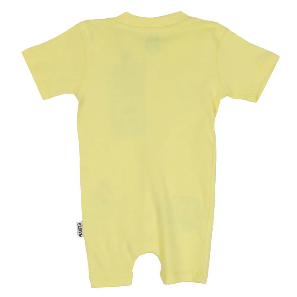 Infant Boys Knitted Romper Cutest Crew - Yellow Lri | Bachaa Party Baby Clothes Rompers