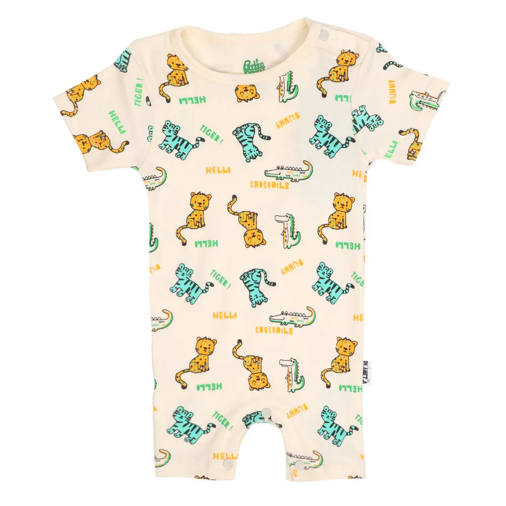 Infant Boys Knitted Romper Hello Tiger - A.White | Bachaa Party Baby Clothes Rompers