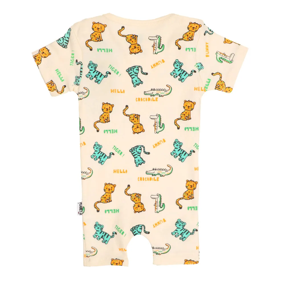 Infant Boys Knitted Romper Hello Tiger - A.White | Bachaa Party Baby Clothes Rompers