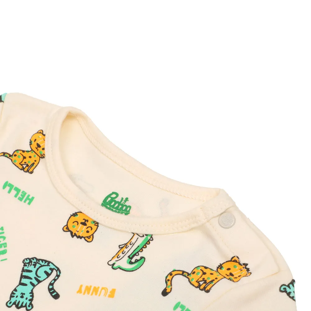 Infant Boys Knitted Romper Hello Tiger - A.White | Bachaa Party Baby Clothes Rompers