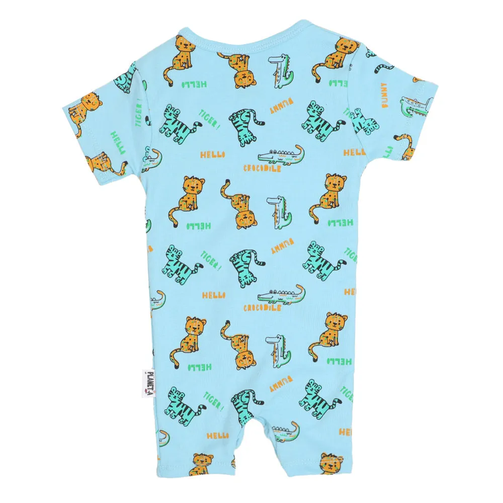 Infant Boys Knitted Romper Hello Tiger - Quiet T | Bachaa Party Baby Clothes Rompers