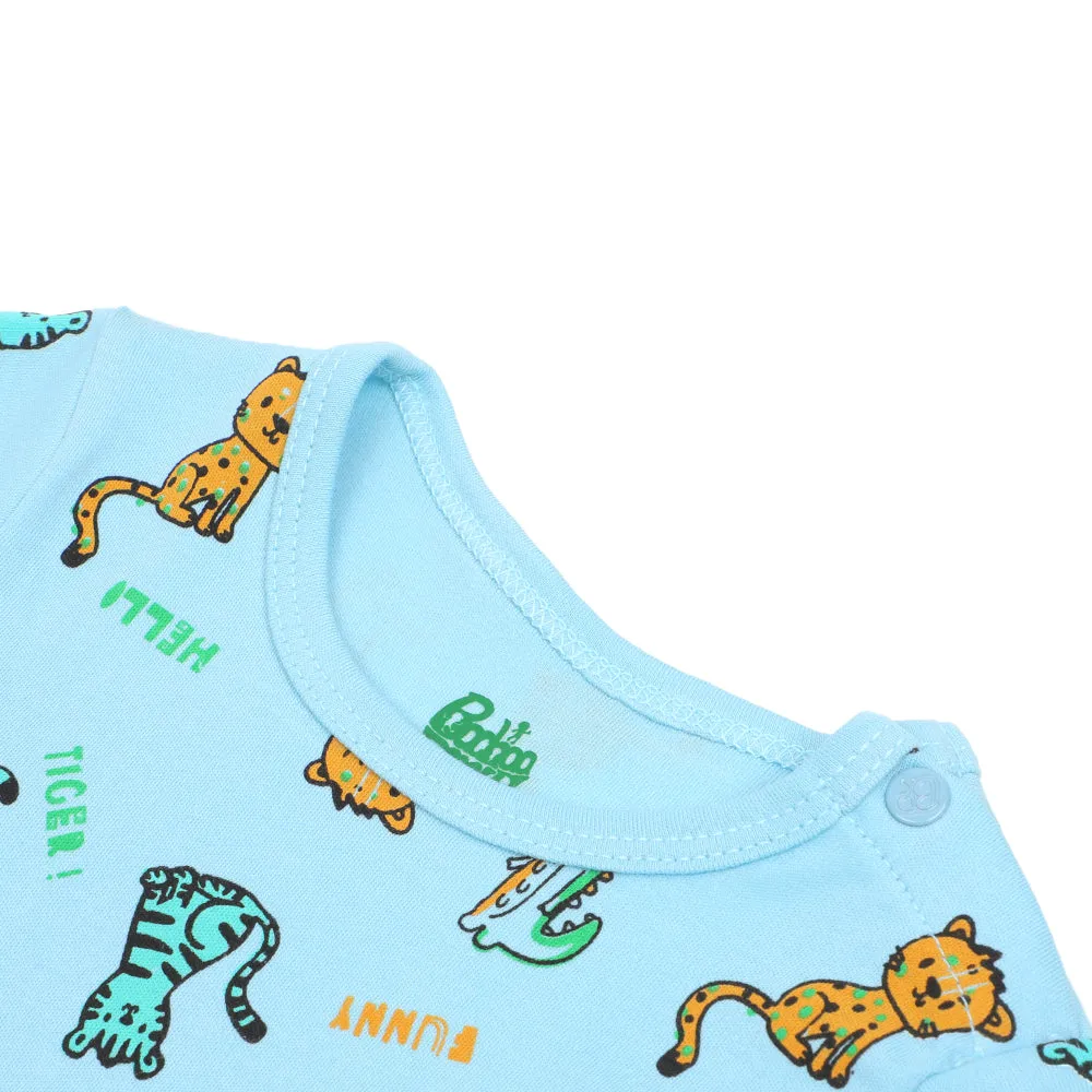 Infant Boys Knitted Romper Hello Tiger - Quiet T | Bachaa Party Baby Clothes Rompers