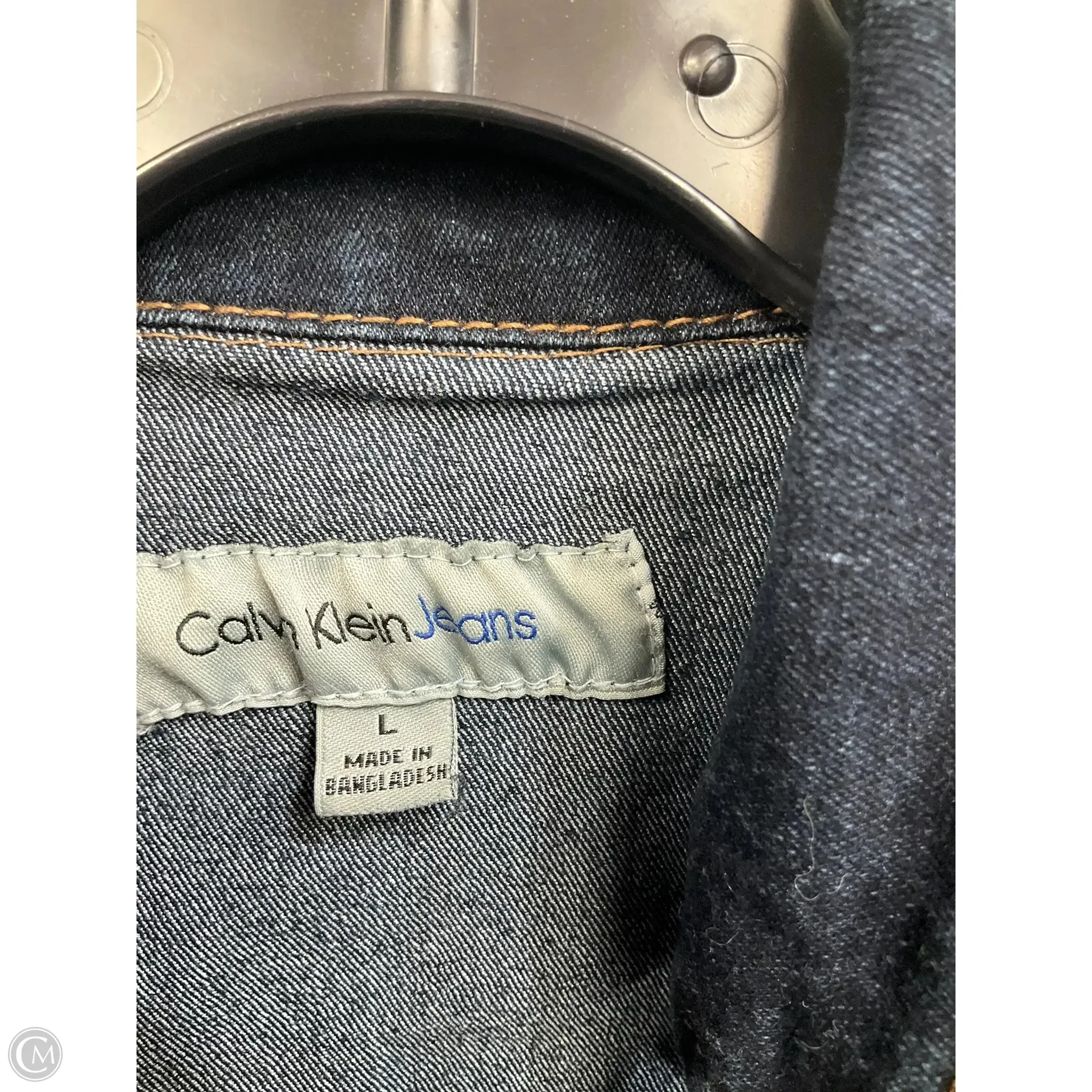 Jacket Denim By Calvin Klein In Blue Denim, Size: L
