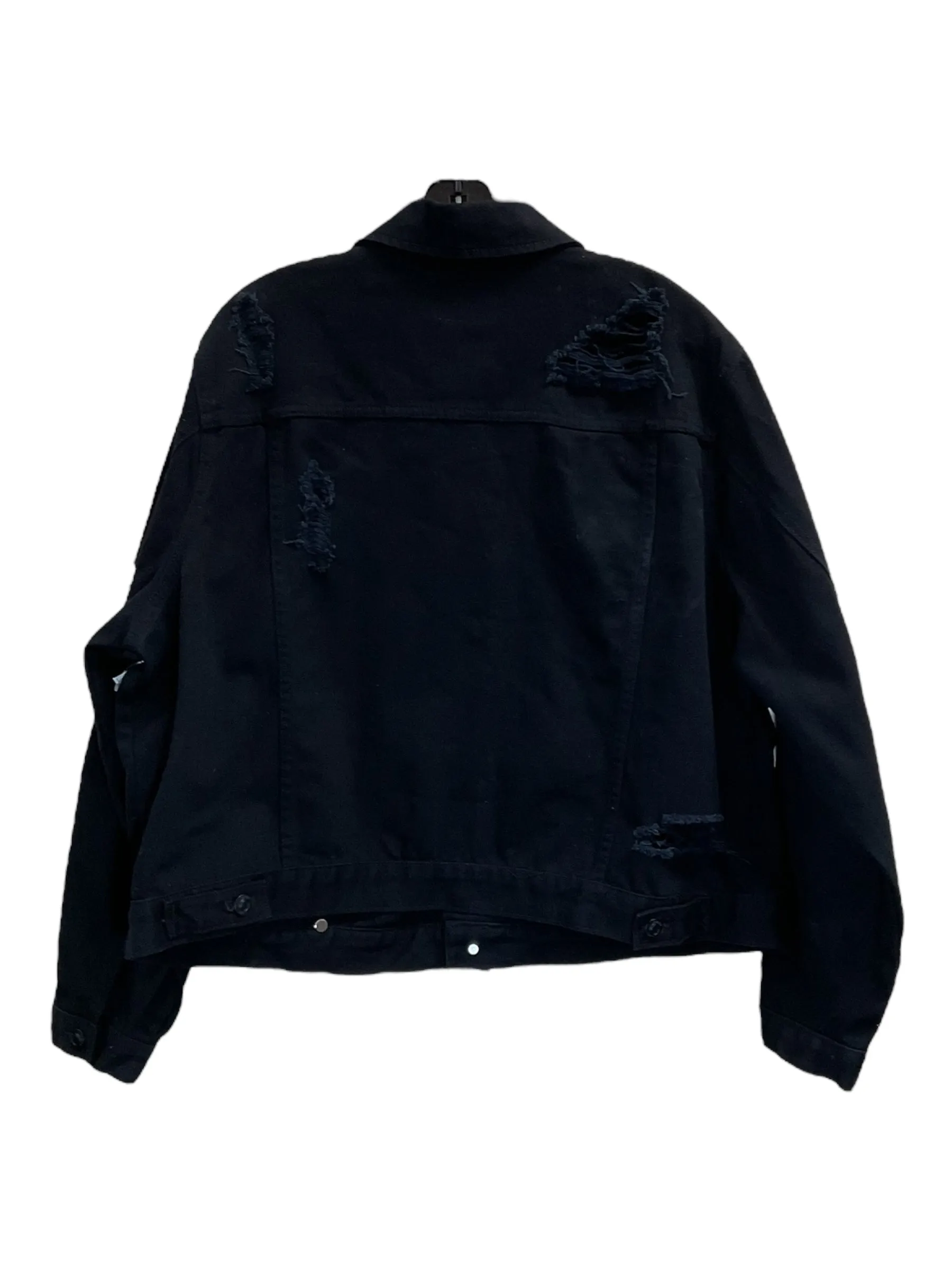 Jacket Denim By Clothes Mentor In Black Denim, Size: 2x