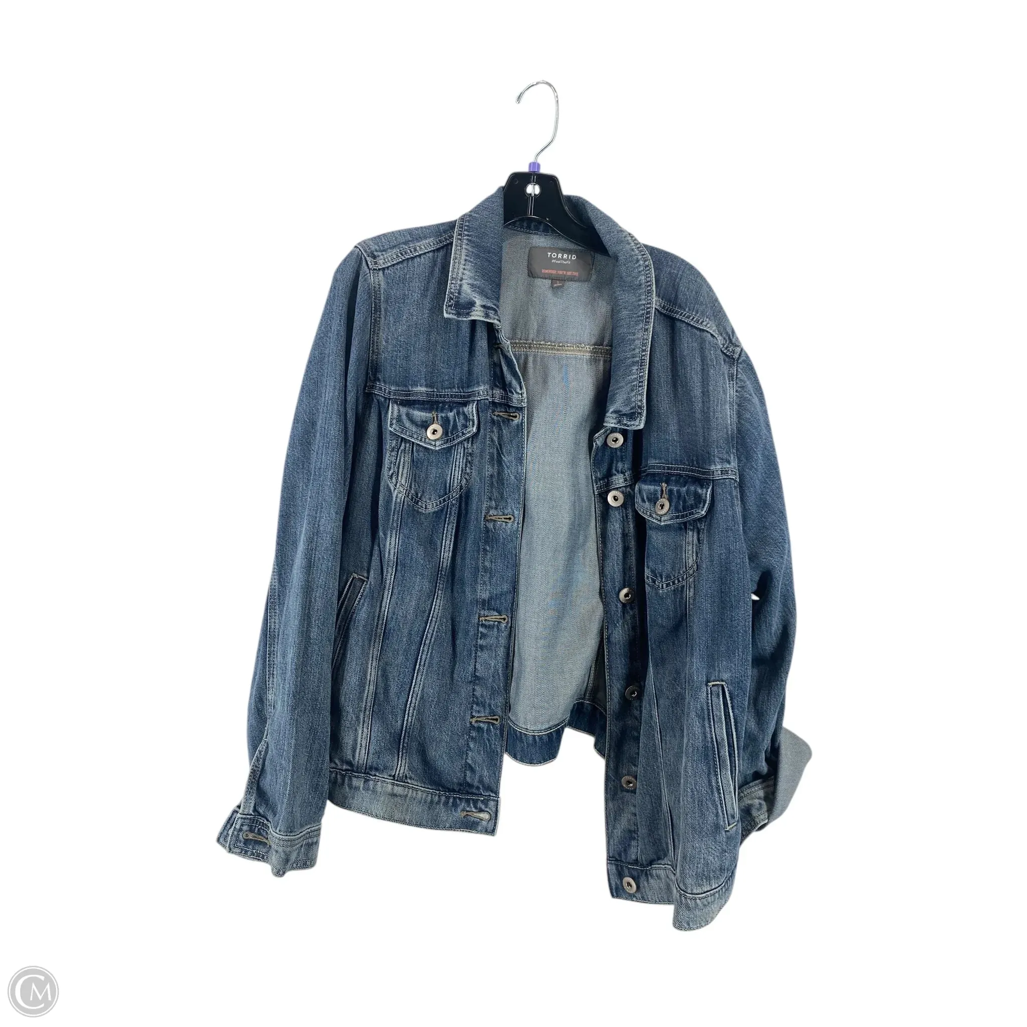 Jacket Denim By Torrid In Blue, Size: 2
