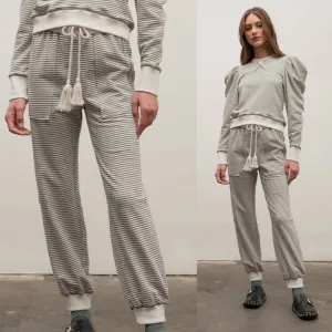 Jet Setter Stripe Joggers - Olive