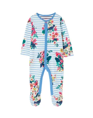 Joules Razamataz Organically Grown Cotton Printed Babygrow - Floral Stripe