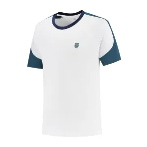 K-Swiss Hypercourt Mesh Crew 3 Mens Tennis T-Shirt - White / Indian Teal