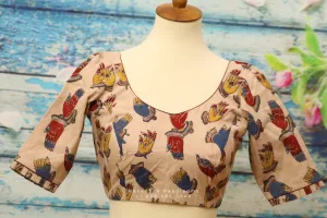 Kalamkari indian,Latest indian blouse designs,saree blouse designs indian,saree stitched blouse,patterned blouse,cotton blouse