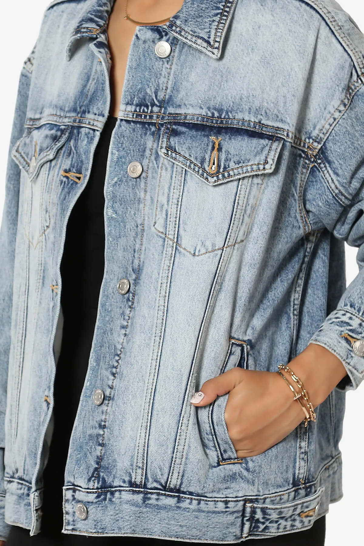 Kalrisa Boyfriend Washed Denim Jacket