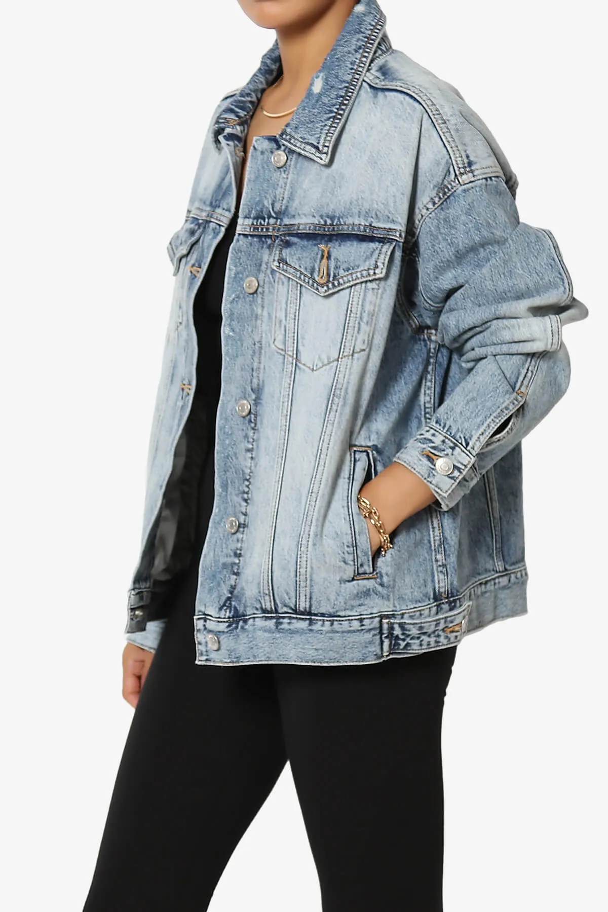 Kalrisa Boyfriend Washed Denim Jacket
