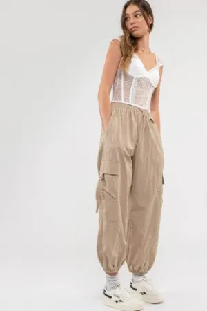 Khaki Cargo Joggers