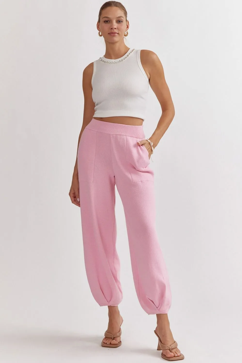Knit Joggers {Pink}