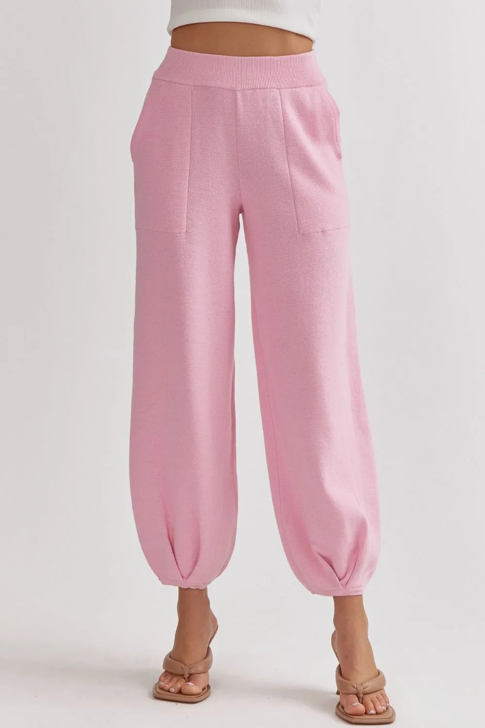 Knit Joggers {Pink}