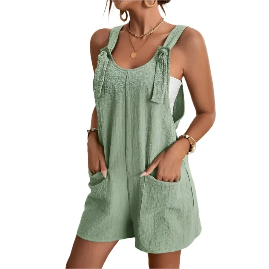 Knotted Strap Relaxed Fit Rompers