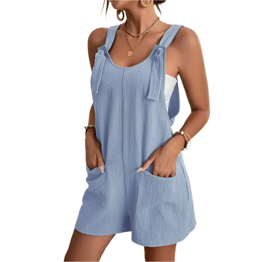 Knotted Strap Relaxed Fit Rompers