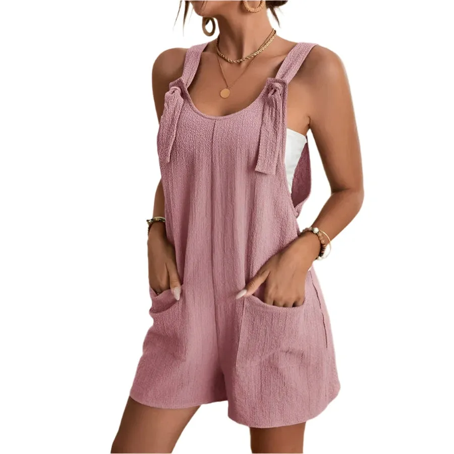 Knotted Strap Relaxed Fit Rompers