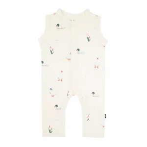 Kyte Baby Printed Sleeveless Snap Romper in Duck