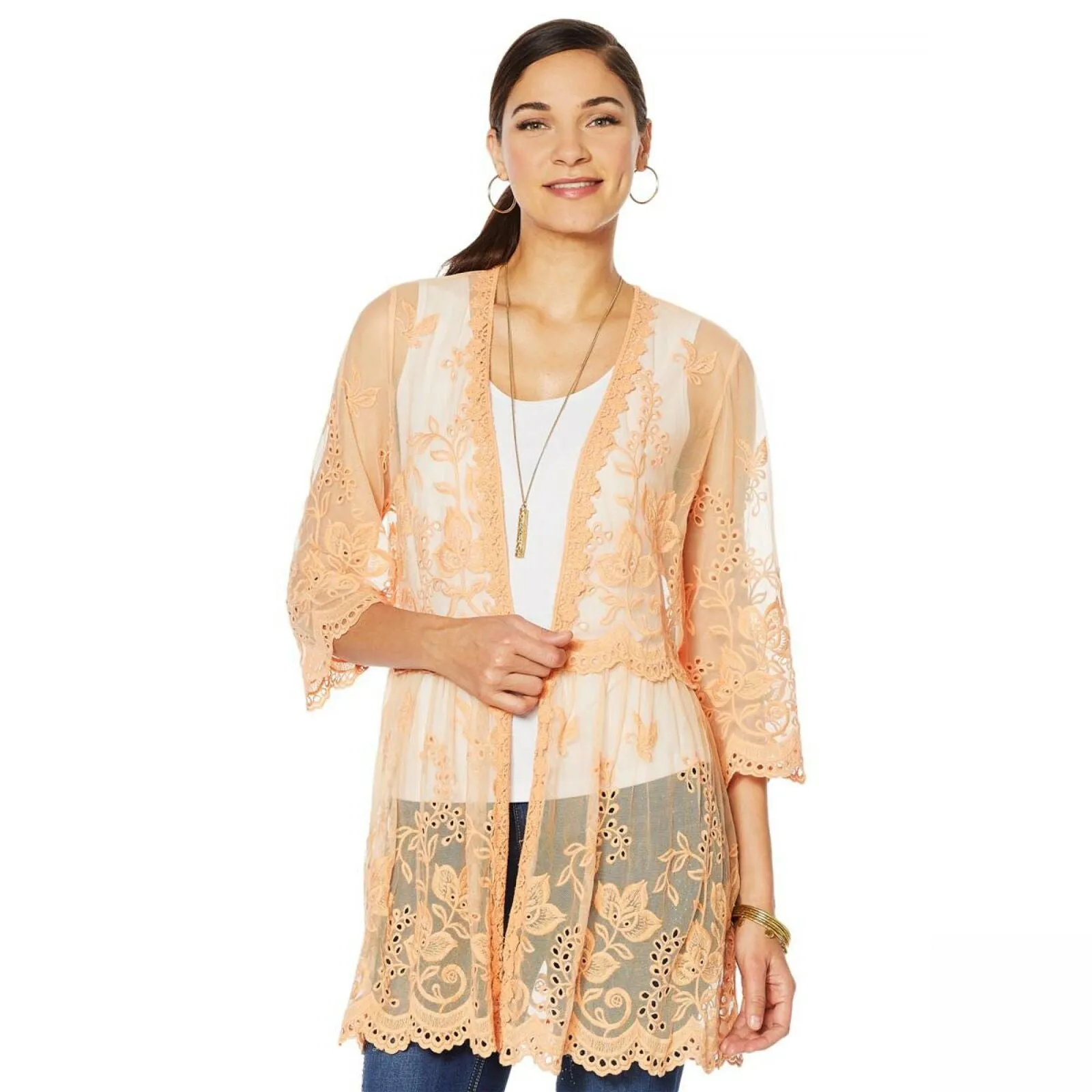 LaBellum by Hillary Scott Women's Lace Topper With Scalloped Hem