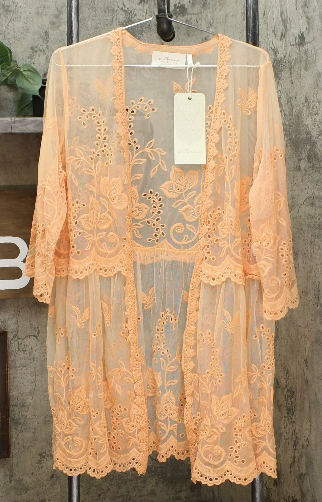 LaBellum by Hillary Scott Women's Lace Topper With Scalloped Hem