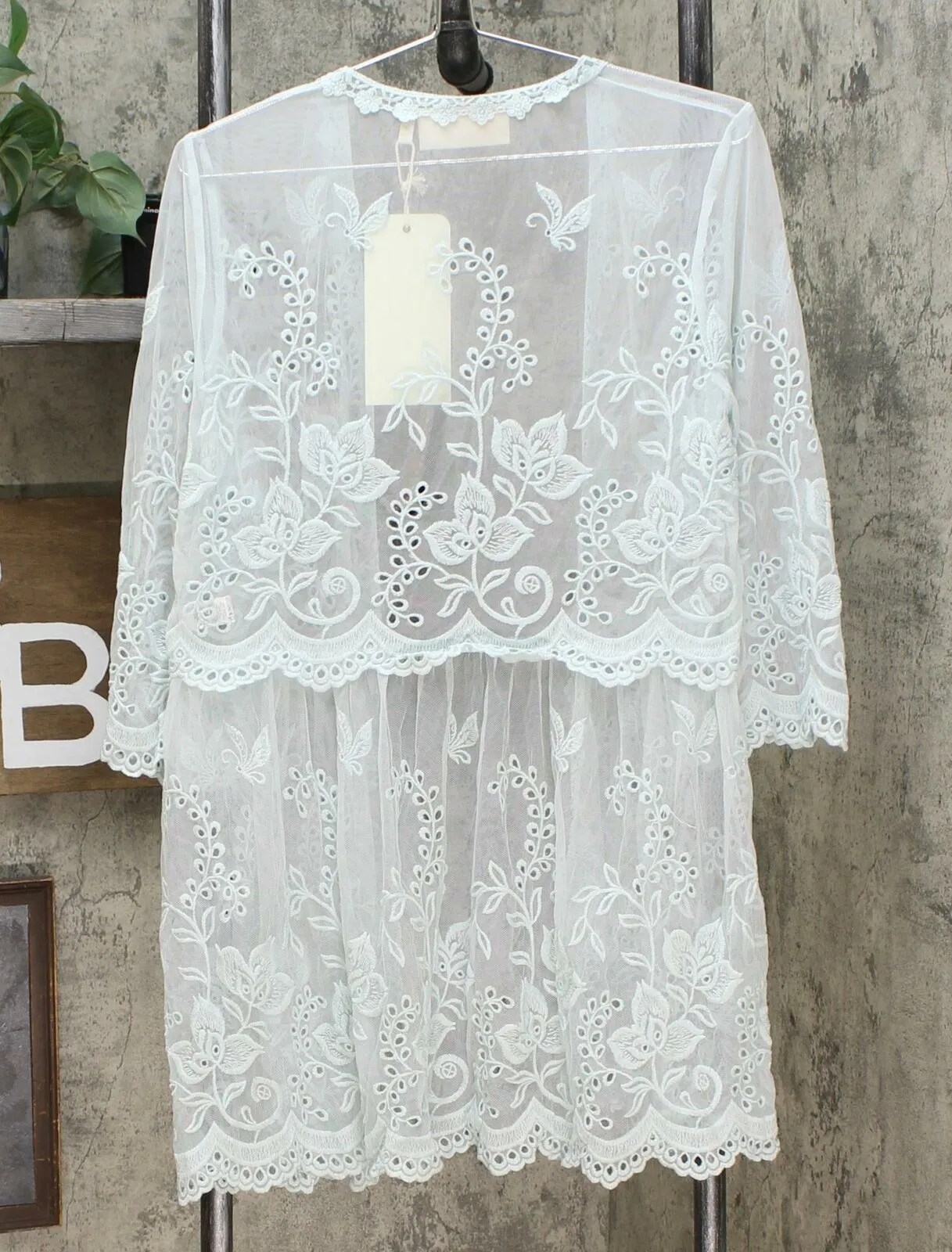 LaBellum by Hillary Scott Women's Lace Topper With Scalloped Hem