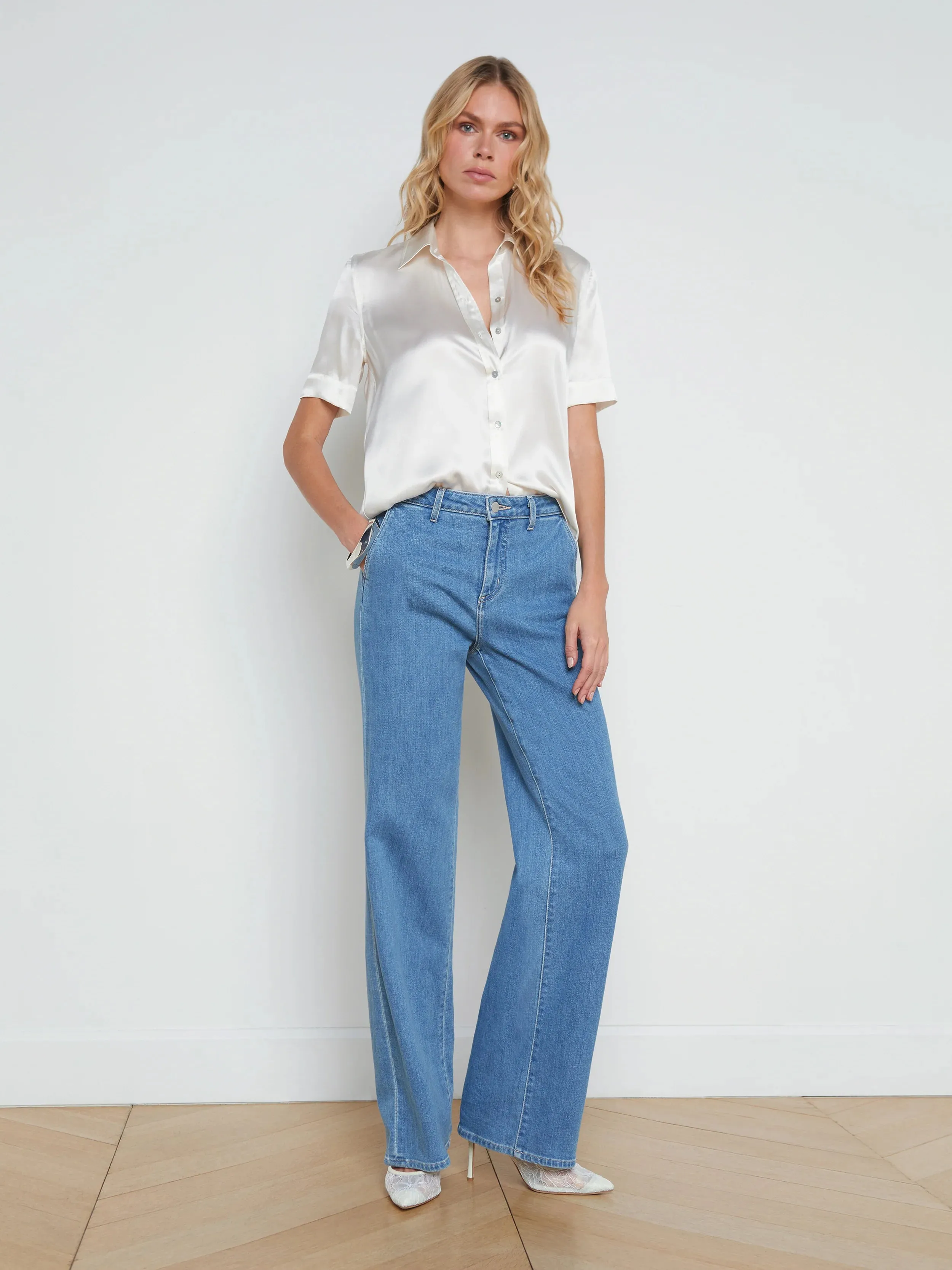 L'AGENCE ELLAH SHORT SLEEVE BLOUSE