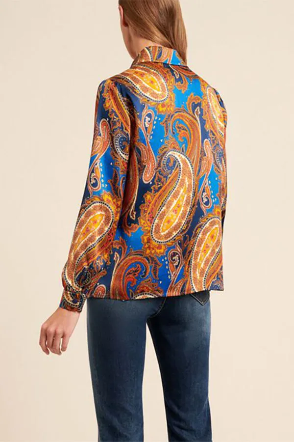 LANCIANO PAISLEY PRINT SILK BLOUSE