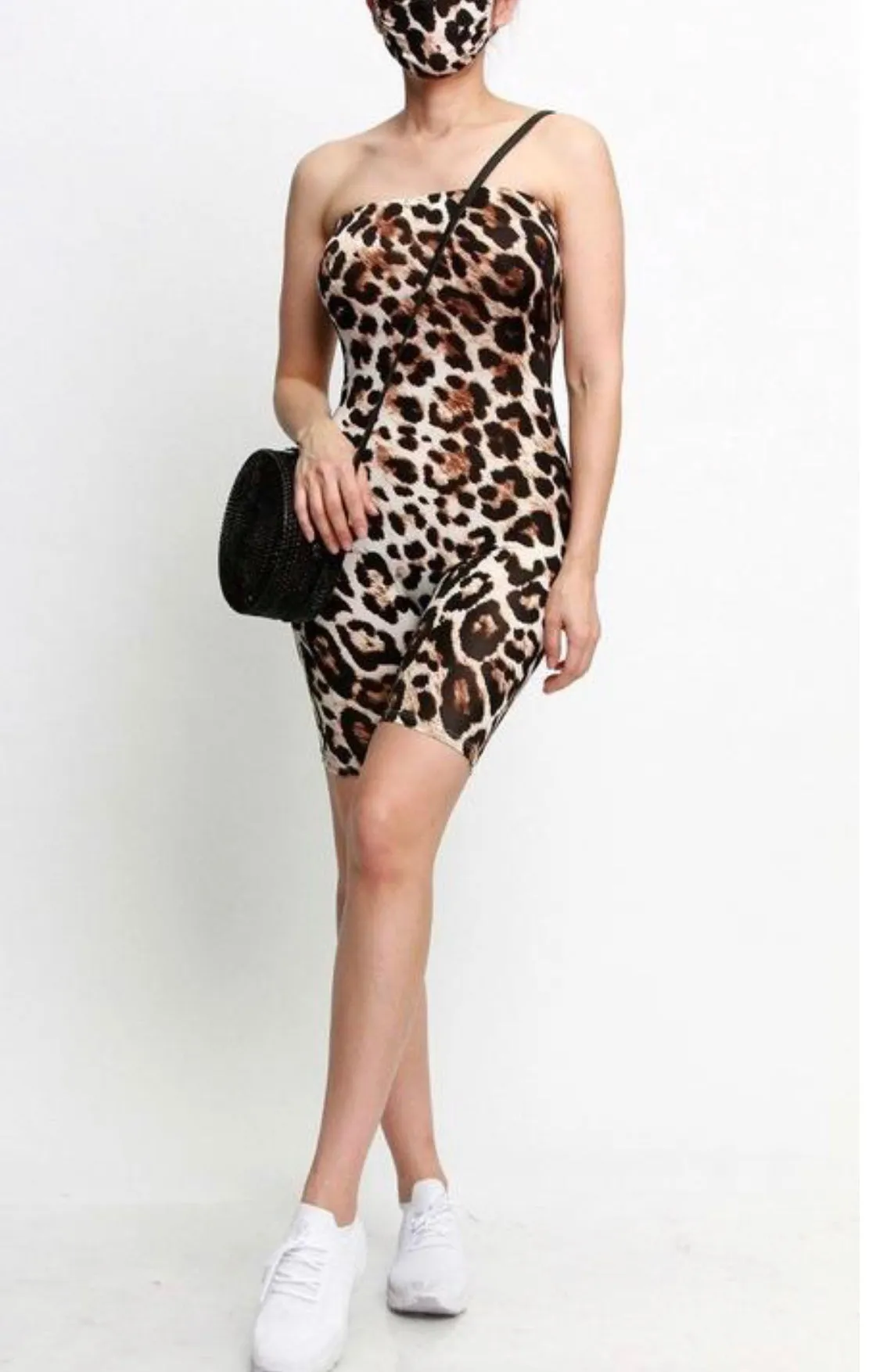 ‼️Leopard Print Romper with Mask 🔥