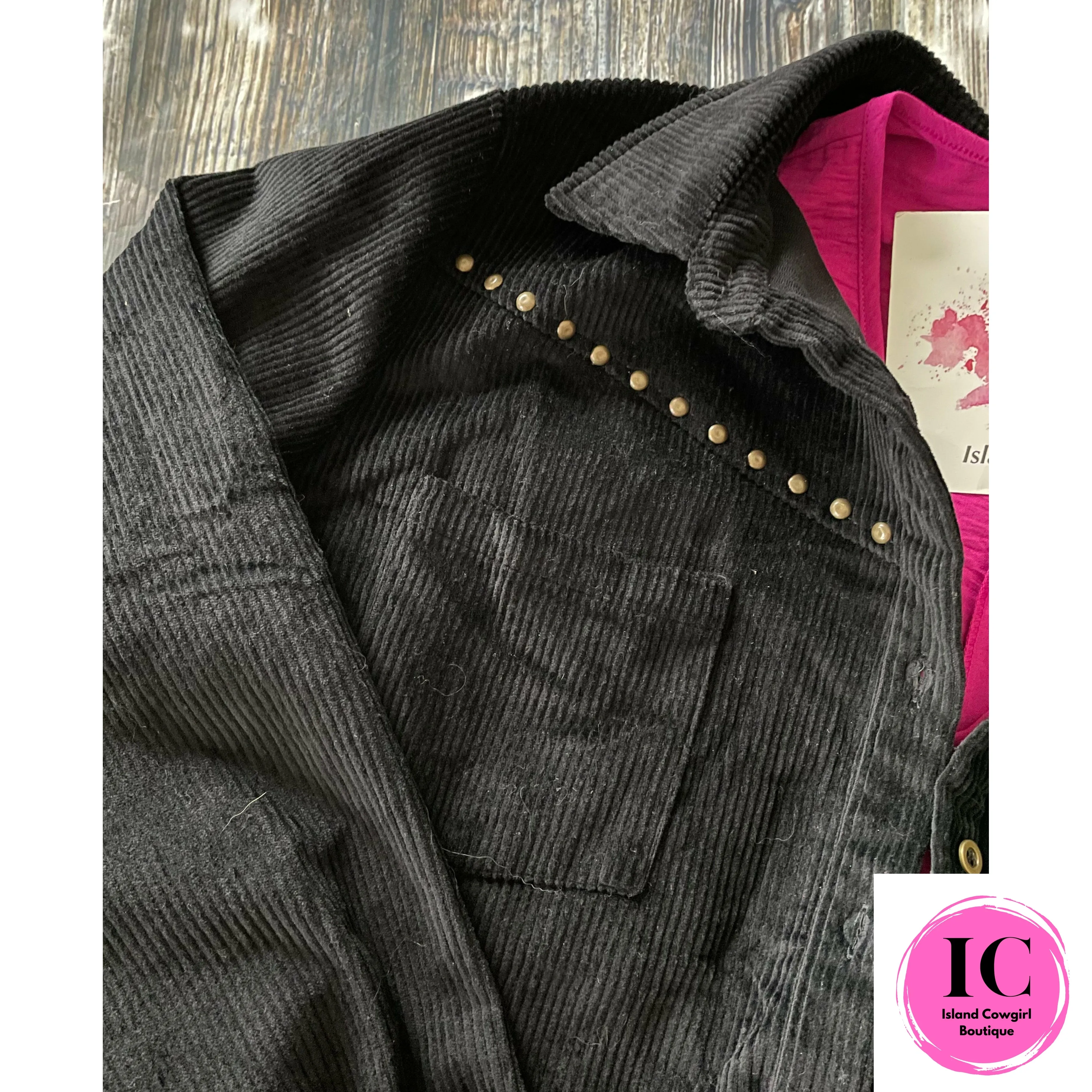 Let's Be Honest Black Corduroy Jacket