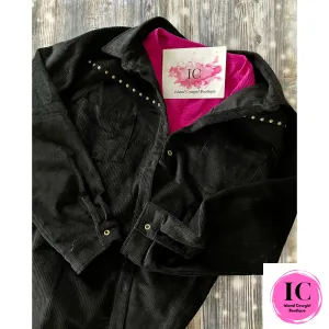 Let's Be Honest Black Corduroy Jacket