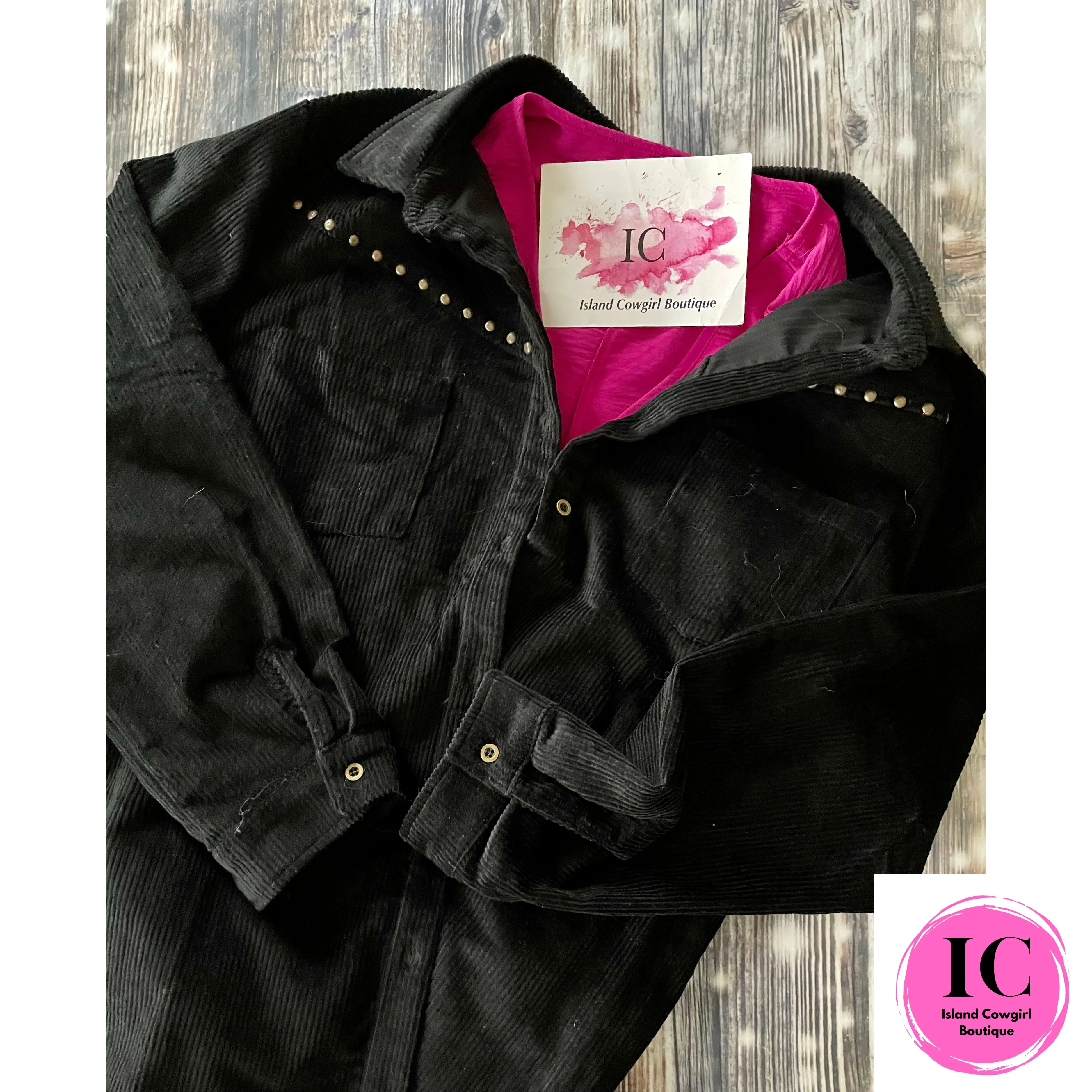 Let's Be Honest Black Corduroy Jacket